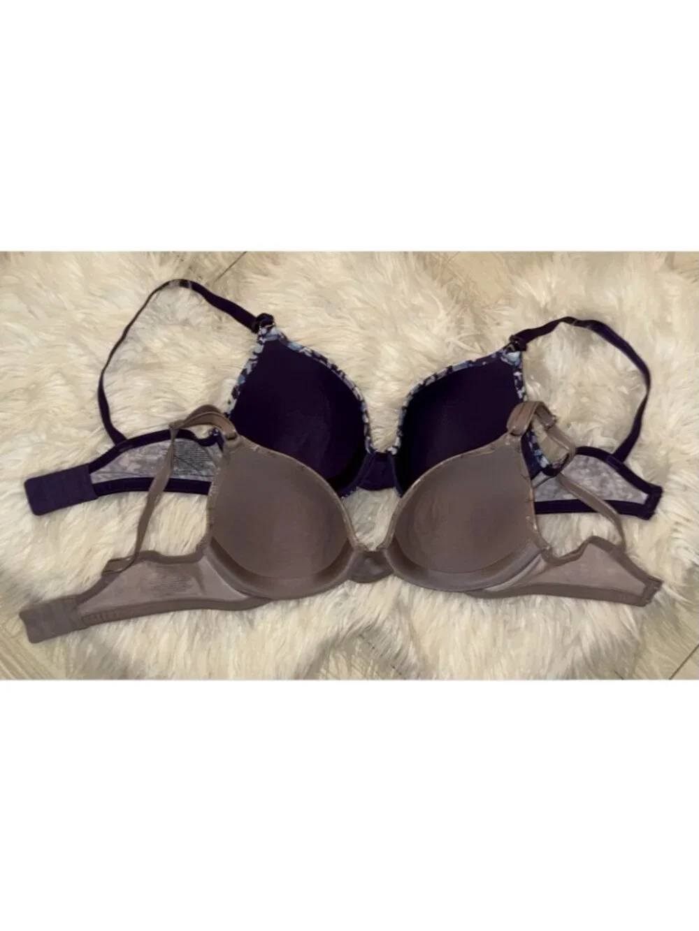 2 Warners 01593 This Is Not A Bra Full Coverage T-Shirt Bras Floral Womens 34C